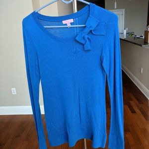 Lilly Pulitzer Blue Bow Sweater Size M